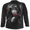 T-shirt gothique homme à manches longues avec tombe et femme en deuil à rose