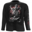 T-shirt gothique homme à manches longues avec tombe et femme en deuil à rose