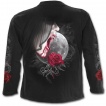 T-shirt gothique homme manches longues avec vampiresse et rose sur fond de lune