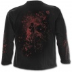 T-shirt gothique homme à manches longues à bouche de vampire et crane de sang