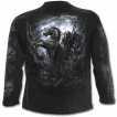 T-shirt gothique homme à manches longues à cavalier de la mort avec sa faux