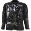 T-shirt gothique homme à manches longues à cavalier de la mort avec sa faux