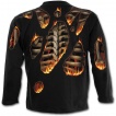 T-shirt gothique homme à manches longues à effet combustion spontanée