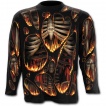 T-shirt gothique homme à manches longues à effet combustion spontanée