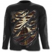 T-shirt gothique homme à manches longues effet déchiré sur cage thoracique avec 666