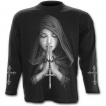 T-shirt gothique homme  manches longues  femme en prire et ange