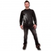 T-shirt gothique homme à manches longues à femme priant avec une croix à crane