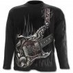T-shirt gothique homme à manches longues à guitare avec dragon et cranes