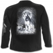 T-shirt gothique homme à manches longues à loup dans une forêt enneigée