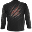 T-shirt gothique homme à manches longues à Loup-garou puis griffure dans le dos