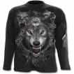 T-shirt gothique homme  manches longues  meute de loup et attrape rve