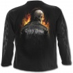 T-shirt gothique homme à manches longues à motard Mohawk en squelette