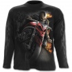 T-shirt gothique homme à manches longues à motard Mohawk en squelette