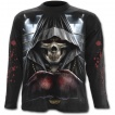 T-shirt gothique homme à manches longues à squelette avec médaille et gants de boxe
