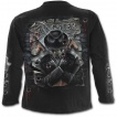 T-shirt gothique homme à manches longues à squelette avec mitraillette prohibition