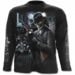 T-shirt gothique homme à manches longues à squelette avec mitraillette prohibition
