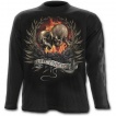 T-shirt gothique homme à manches longues à squelettes d'amoureux unis dans la mort