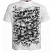 T-shirt gothique homme  mur de cranes TWISTED SKULLS - Blanc