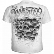 T-shirt gothique homme  mur de cranes TWISTED SKULLS - Blanc