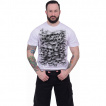 T-shirt gothique homme  mur de cranes TWISTED SKULLS - Blanc