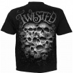 T-shirt gothique homme  mur de cranes TWISTED SKULLS - Noir