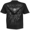 T-shirt gothique noir pour enfant avec dessin imitation sweat-shirt dézippé sur squelette