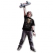 T-shirt gothique noir pour enfant avec dessin imitation sweat-shirt dézippé sur squelette