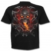 T-shirt gothique noir pour enfant avec dragon de flamme et crane