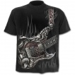 T-shirt gothique noir pour enfant  à guitare avec dragon et cranes