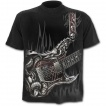 T-shirt gothique noir pour enfant à guitare avec dragon et cranes