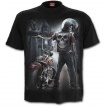 T-shirt homme avec biker squelette et moto démoniaque