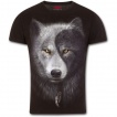 T-shirt homme avec loups et attrape rêve inspiration Yin et Yang (coupe moderne)
