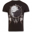 T-shirt homme avec loups et attrape rêve inspiration Yin et Yang (coupe moderne)