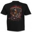 T-shirt homme avec motard en squelette et sa moto steampunk