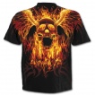 T-shirt homme goth-rock avec ttes de morts ails enflammes