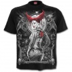 T-shirt homme avec vampiresse et rose sur fond de lune