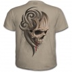 T-shirt homme beige  crane et coulures de sang 