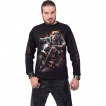 T-shirt homme biker manches longues à chien bulldog sur sa moto