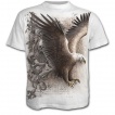 T-shirt homme blanc avec aigle, fleur de lys et crane