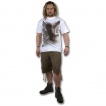 T-shirt homme blanc avec aigle, fleur de lys et crane