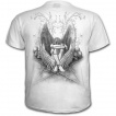 T-shirt homme blanc avec femme ange enchainée et pentagramme