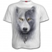 T-shirt homme blanc avec loups et attrape rêve inspiration Yin et Yang