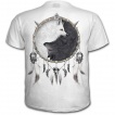 T-shirt homme blanc avec loups et attrape rêve inspiration Yin et Yang