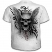 T-shirt homme blanc à tête de mort ailée
