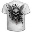 T-shirt homme blanc  tte de mort aile