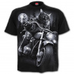 T-shirt homme à chat biker sur sa moto (LIVE TO RIDE - NINE LIVES)