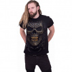 T-shirt homme crane tribal  pointes dores (recto)