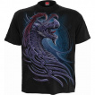 T-shirt homme à dragon violet et pourpre ailé sur fond runique