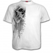 T-shirt homme goth-rock blanc à crane fondu