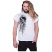 T-shirt homme goth-rock blanc à crane fondu
